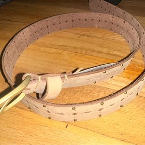 Lucky Brand Leather studded belt - light brown/tan - XS/S